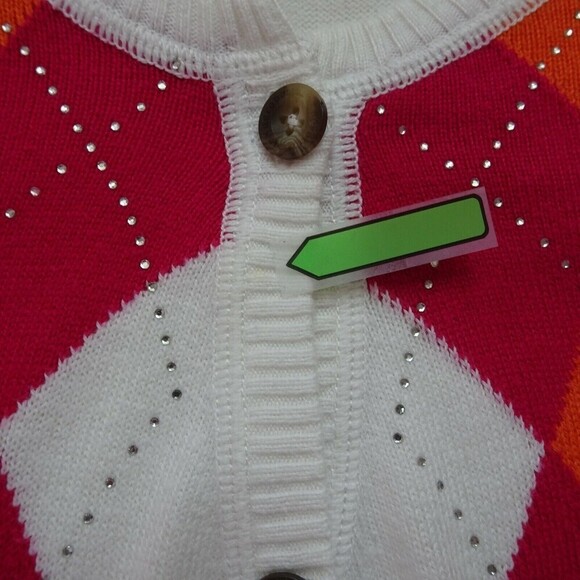 💰3/$25 Aeropostale Sweater Cardigan Argyle Pattern Preppy Button-Up LS S - Picture 9 of 9